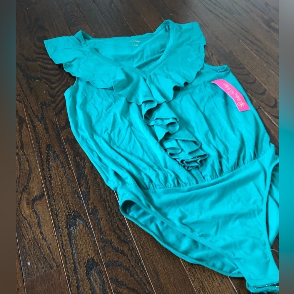 *NWT* Lilly Pulitzer Women’s S Bright Agate Green Caliana Sleeveless Bodysuit - Picture 3 of 11